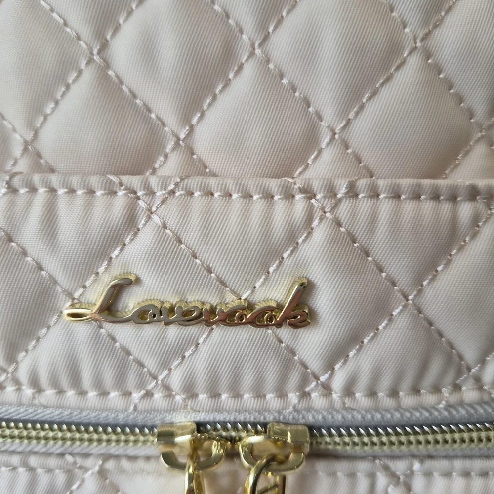 Lovevook Lap Top Bag,Women Quilted Tote Bag Ivory, 15.6